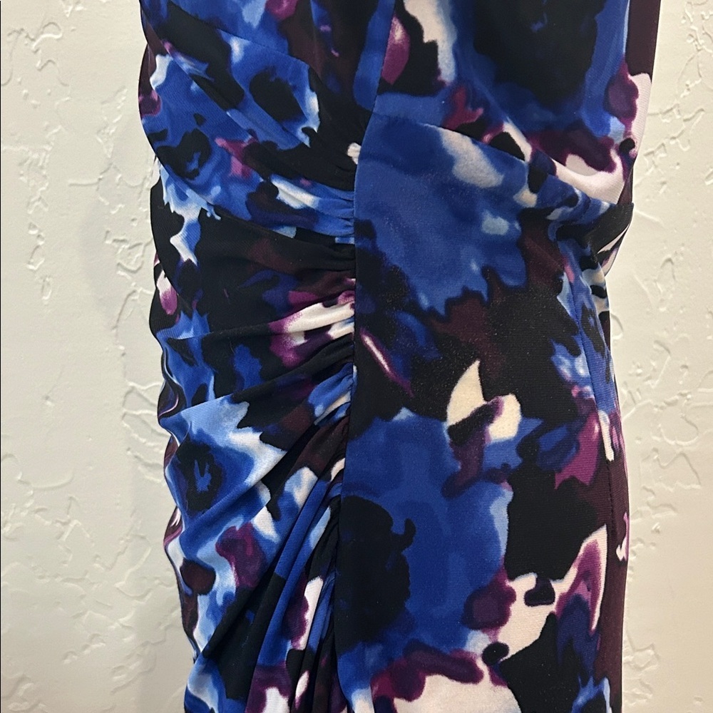 Ralph Lauren Blue and Purple Floral Midi Dress   JT - Picture 5 of 8